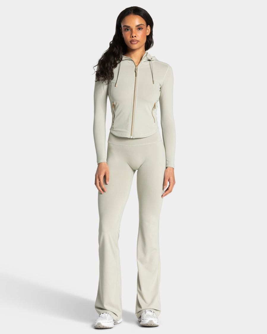 Veste de sport zippée sculptante à capuche Allrounder « pistache/dorée »