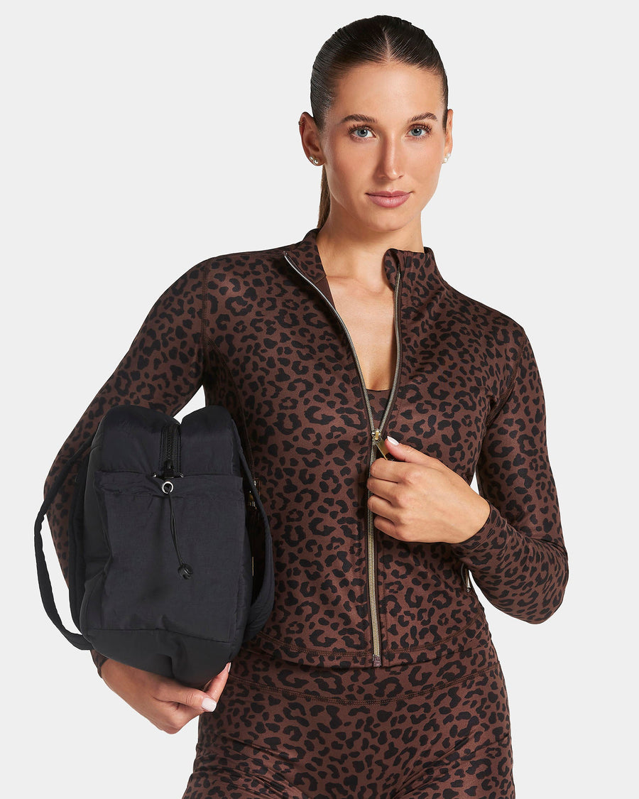 Veste de sport zippée sculptante Allrounder « Léopard Walnut »