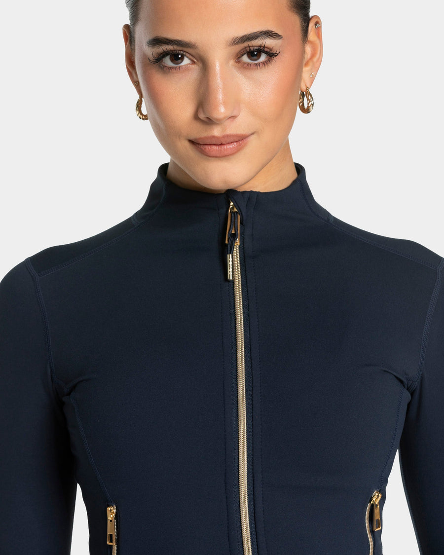 Veste de sport zippée sculptante Allrounder « Midnight - doré »