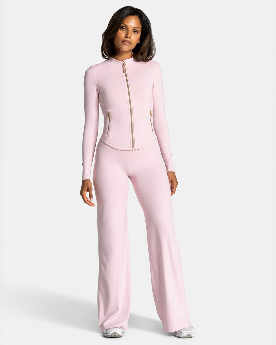 Veste de sport zippée sculptante Allrounder « rose/dorée »