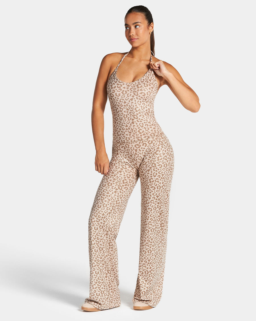 Pantalon à jambe droite et coupe longue Allrounder « Léopard Dune »