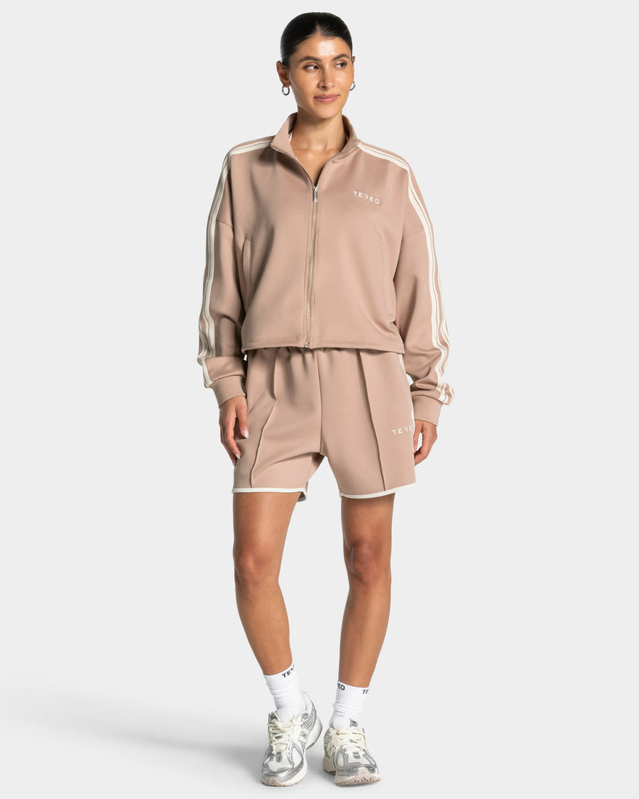 Veste de sport zippée et courte Club « Beige »