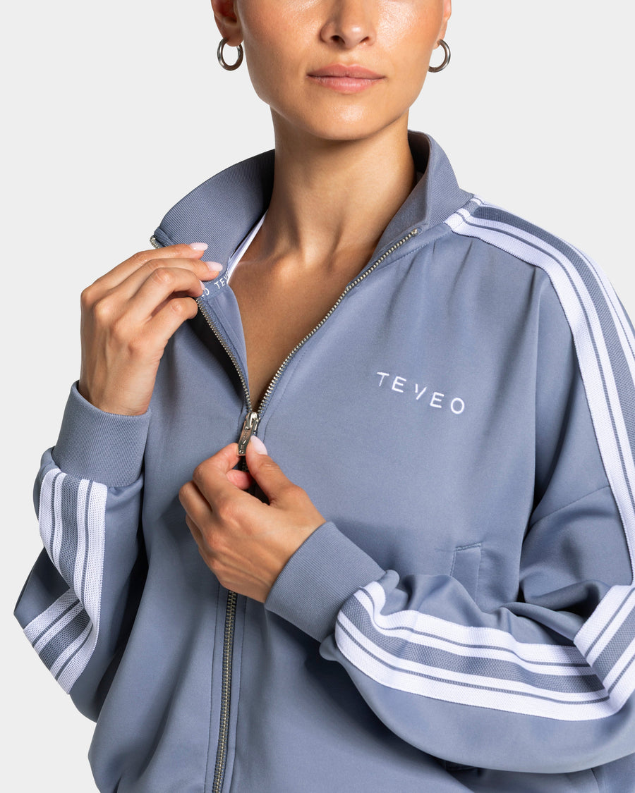 Veste de sport zippée Cropped Club « bleu acier »