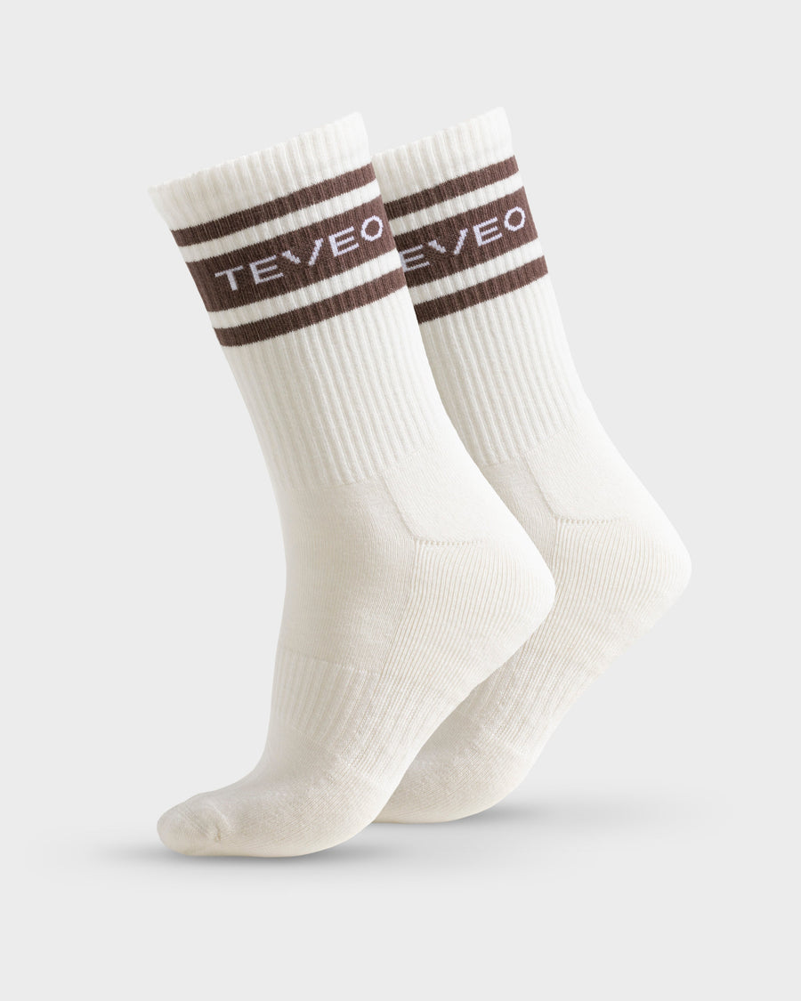 Chaussettes Club (lot de 2) « Off White - Espresso »