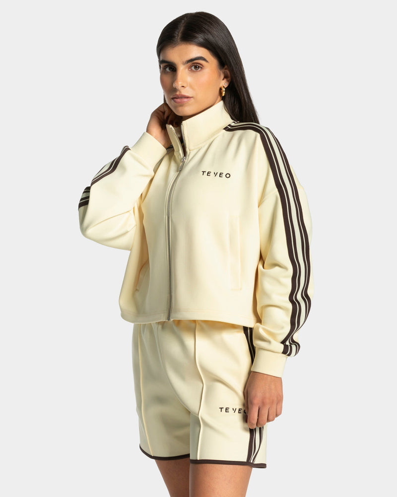 Veste de sport zippée et courte Club « Butter Yellow »