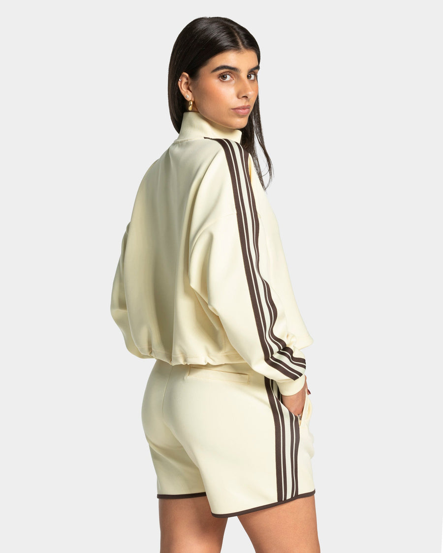Veste de sport zippée et courte Club « Butter Yellow »