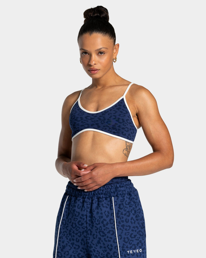 Brassière Contrastline « Léopard bleu foncé »