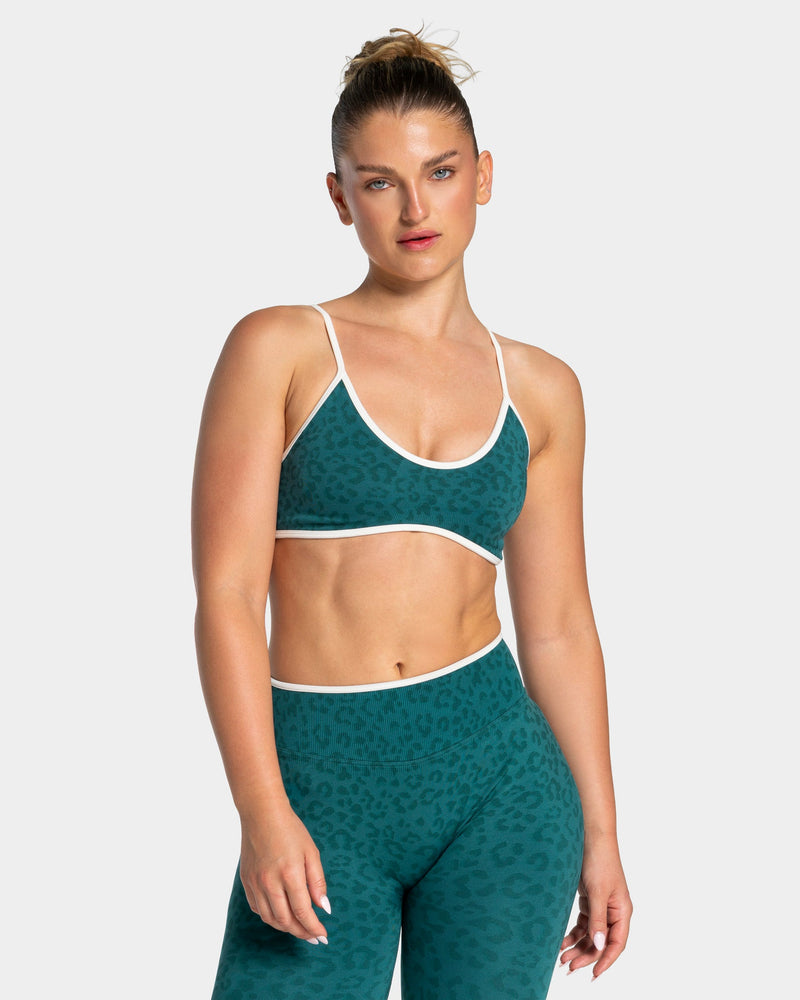 Brassière Contrastline « Léopard Petrol »