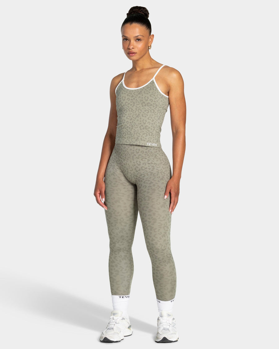 Legging Sculpt Scrunch Contrastline « Léopard kaki »