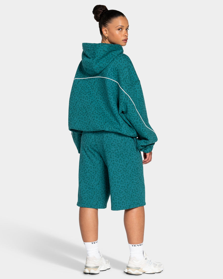 Sweat à capuche Contrastline « Léopard Petrol »