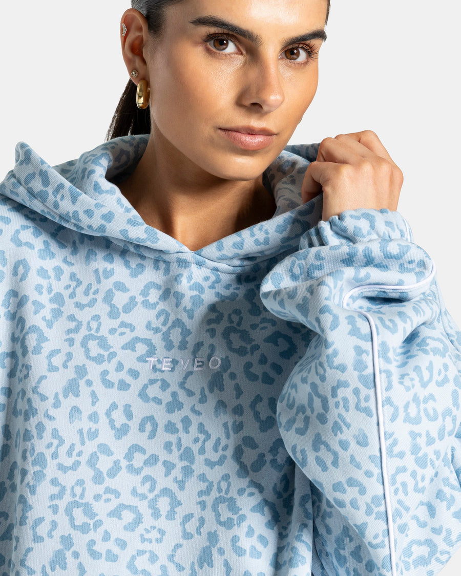 Sweat à capuche Contrastline « Léopard bleu layette »