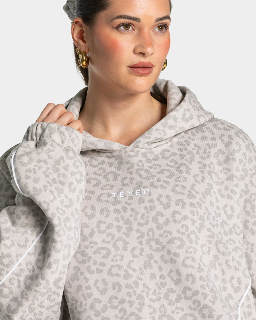 Sweat à capuche Contrastline « léopard gris clair »