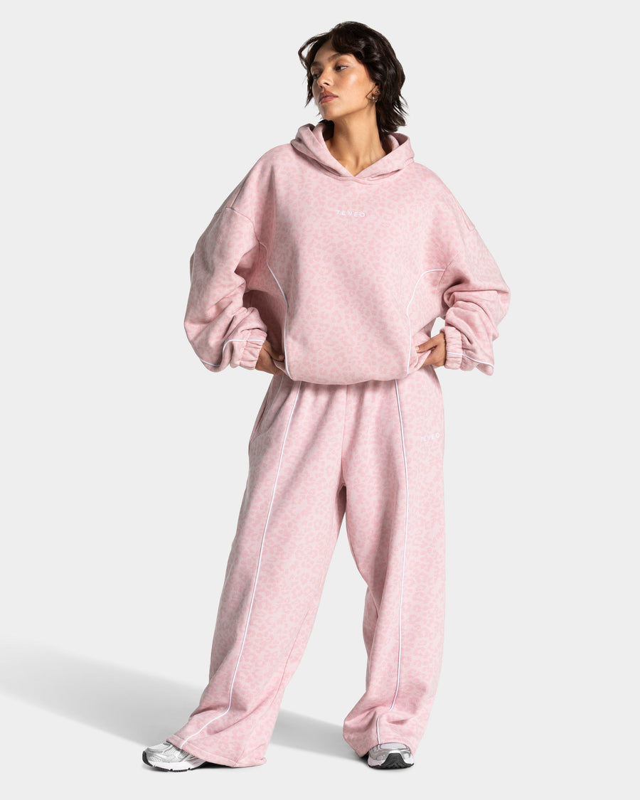 Sweat à capuche Contrastline « léopard rose »