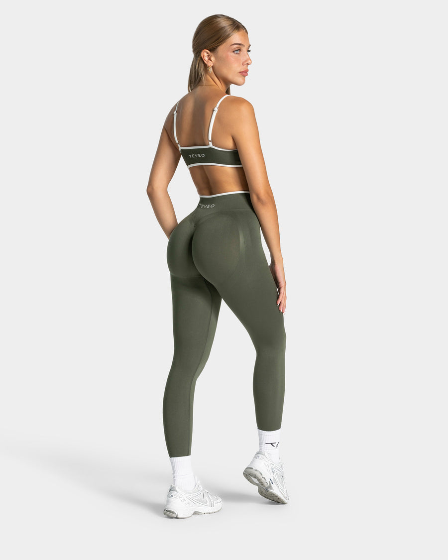 Legging Sculpt Scrunch Contrastline « kaki »