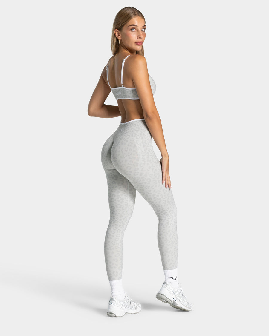 Legging Sculpt Scrunch Contrastline « léopard gris clair »