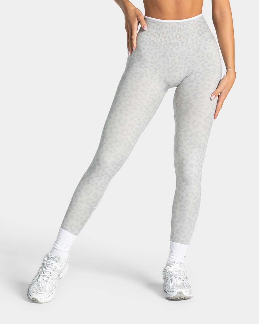 Legging Sculpt Scrunch Contrastline « léopard gris clair »