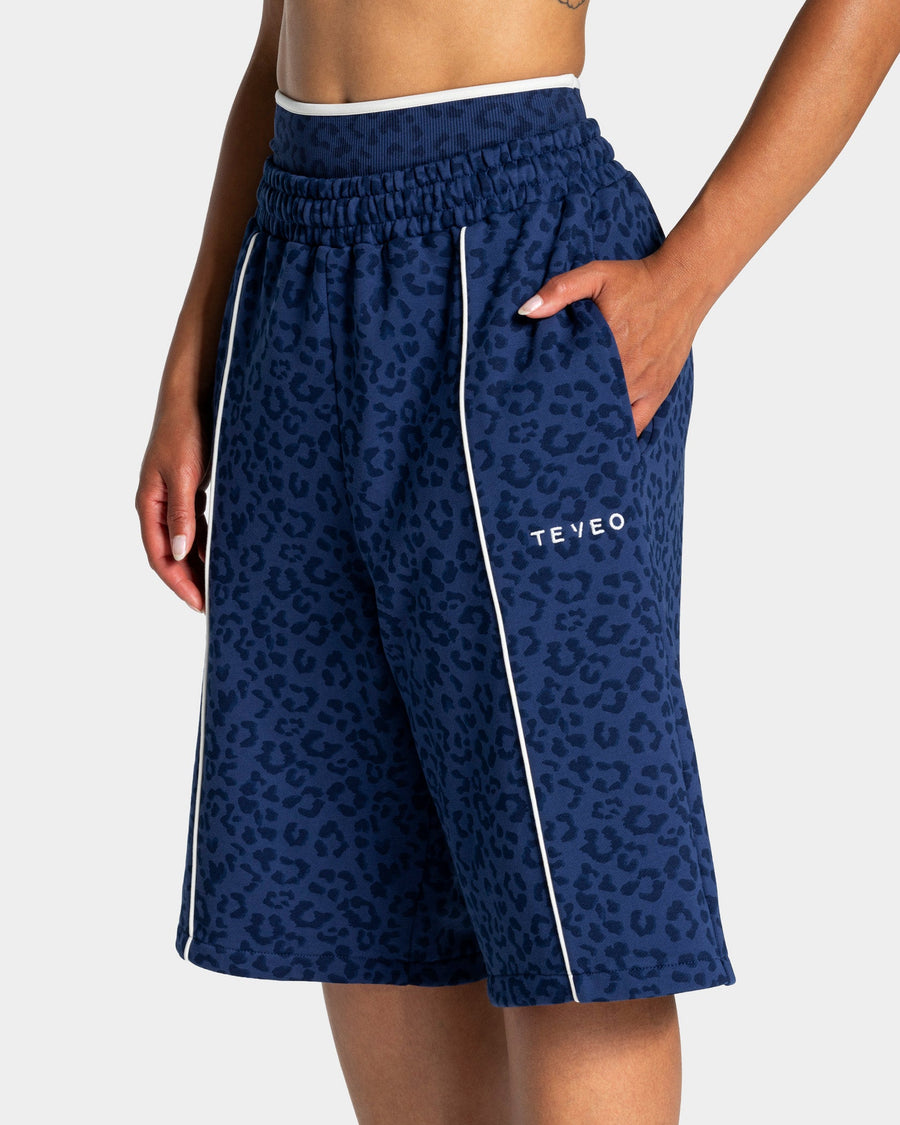 Jort oversize Contrastline « Léopard bleu foncé »