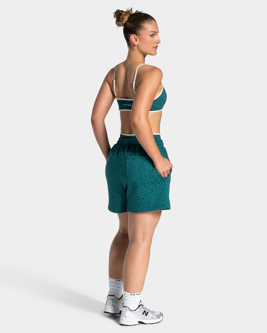 Short oversize Contrastline « Léopard Petrol »