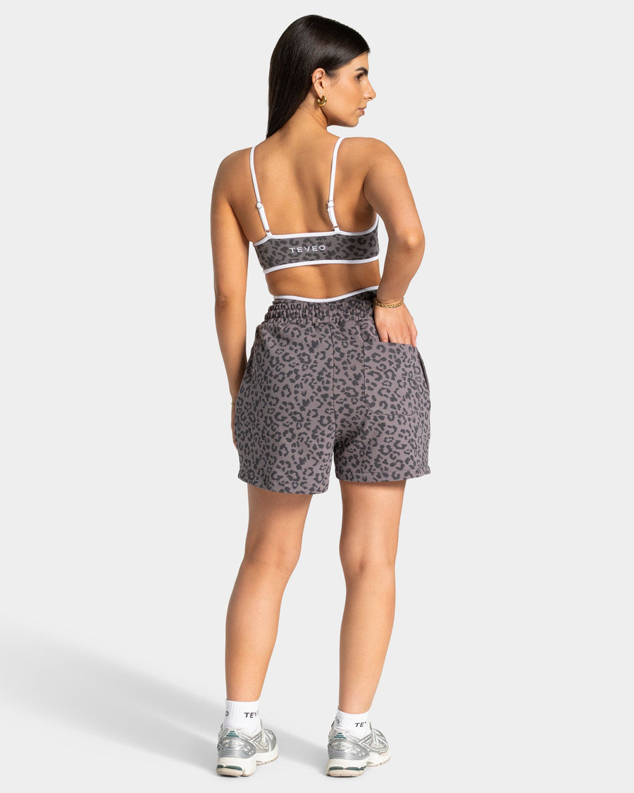Short oversize Contrastline « Léopard graphite »