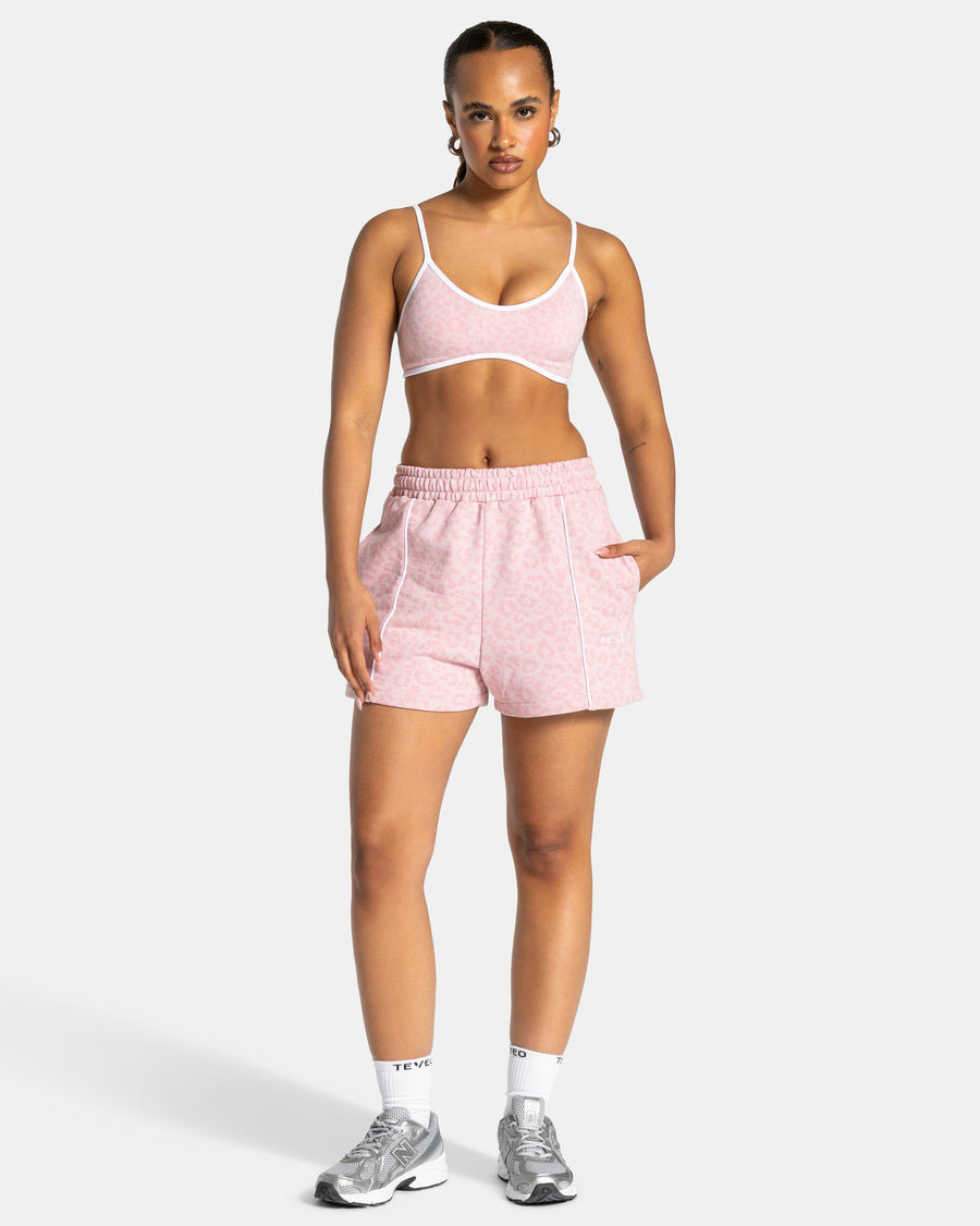 Short oversize Contrastline « Léopard rose »