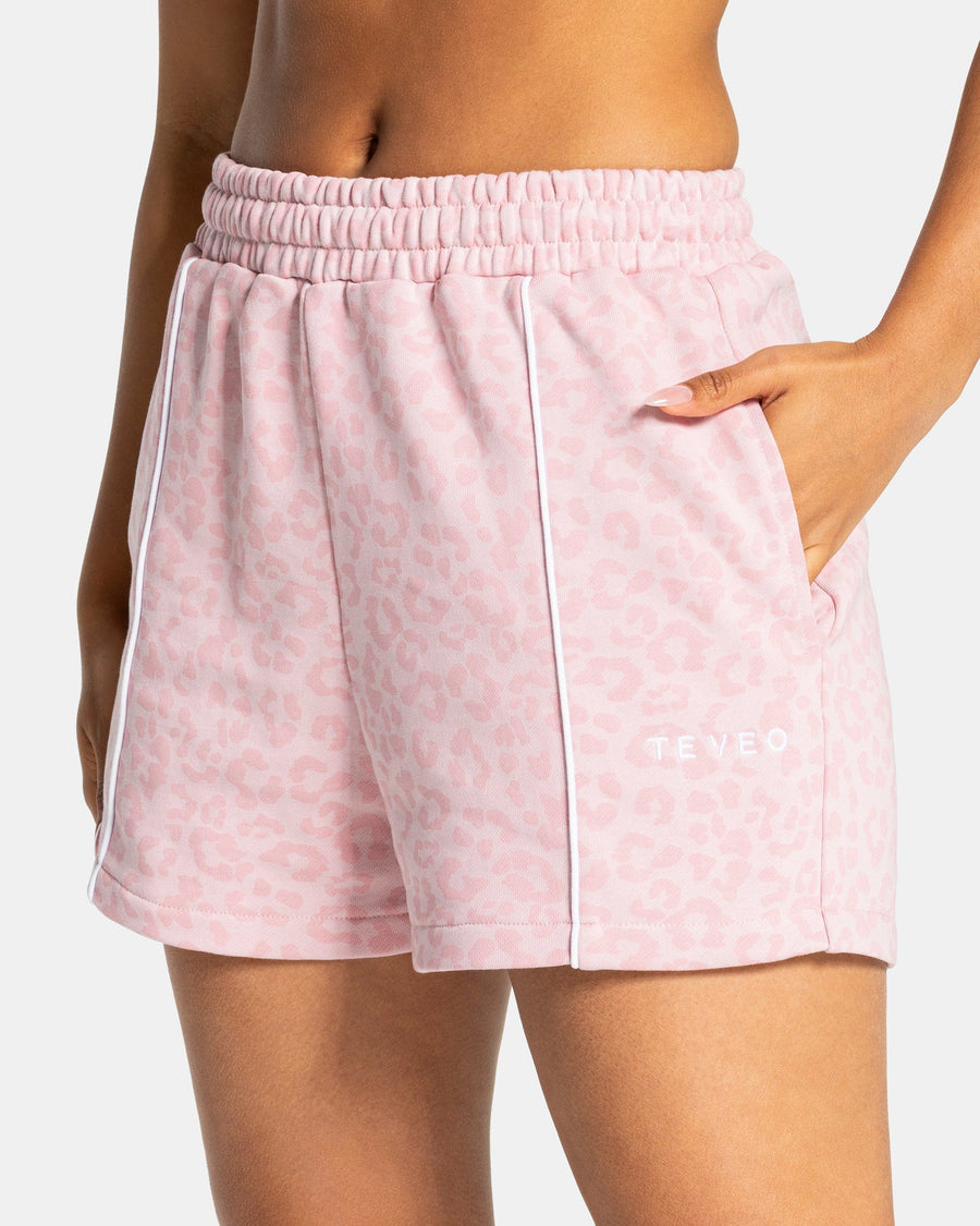 Short oversize Contrastline « Léopard rose »