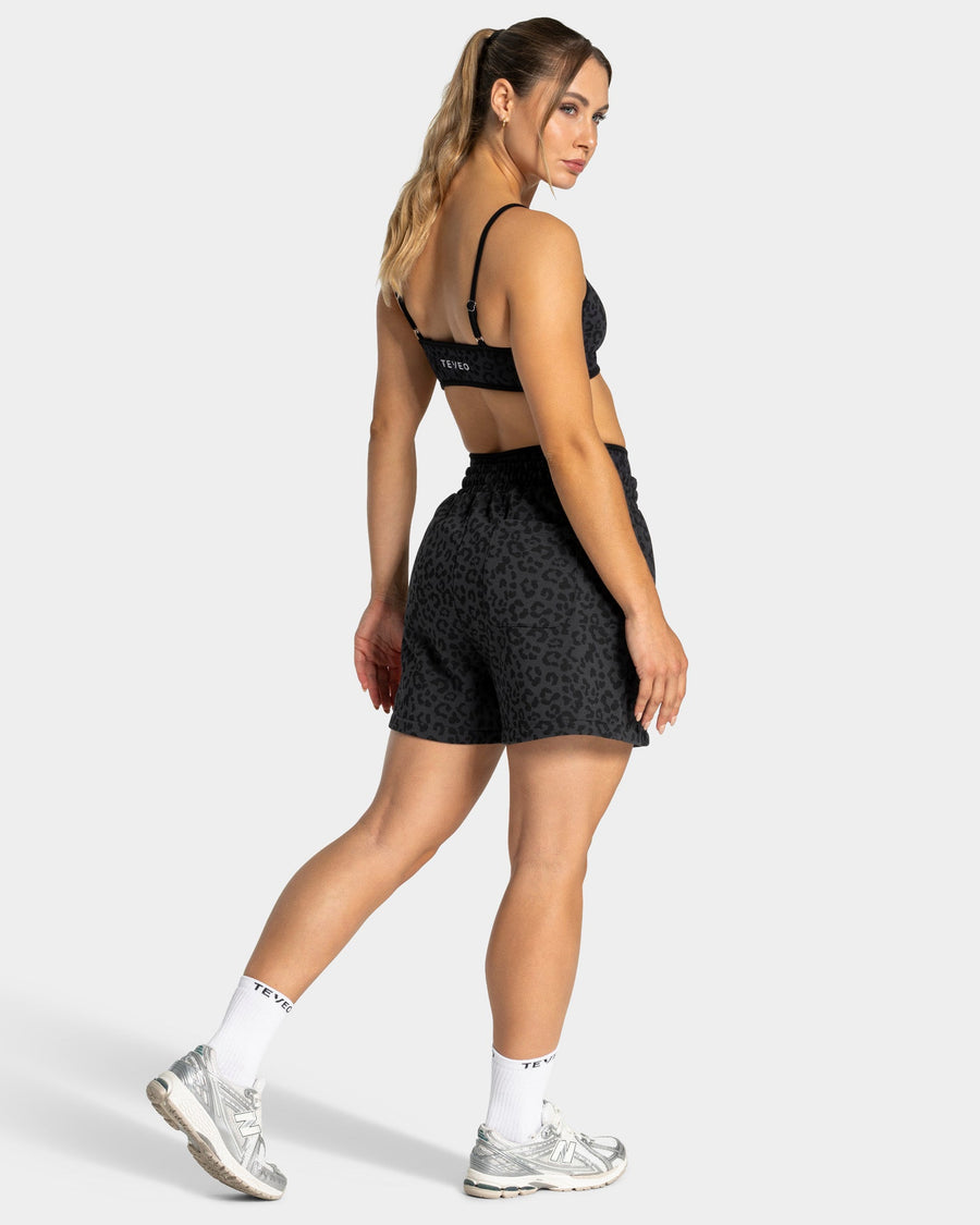 Short oversize Contrastline « Léopard noir »