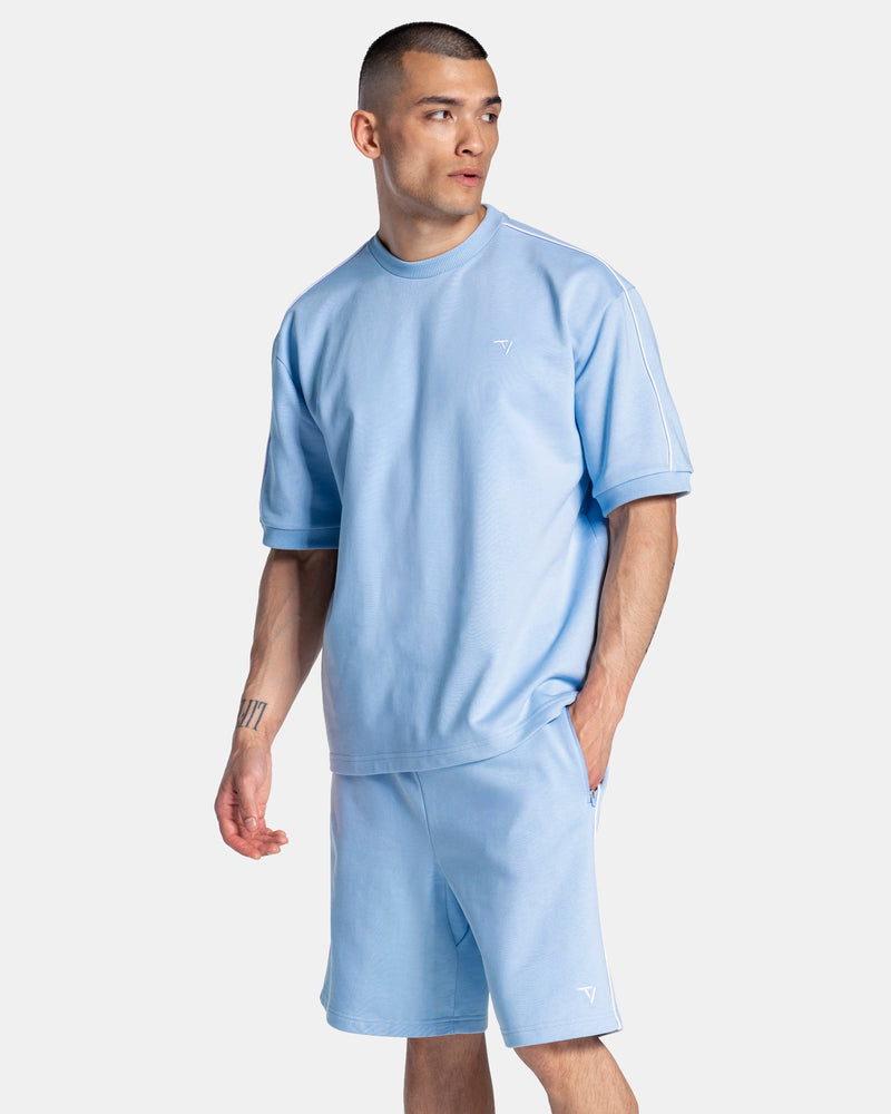 T-shirt oversize Contrastline « bleu layette »