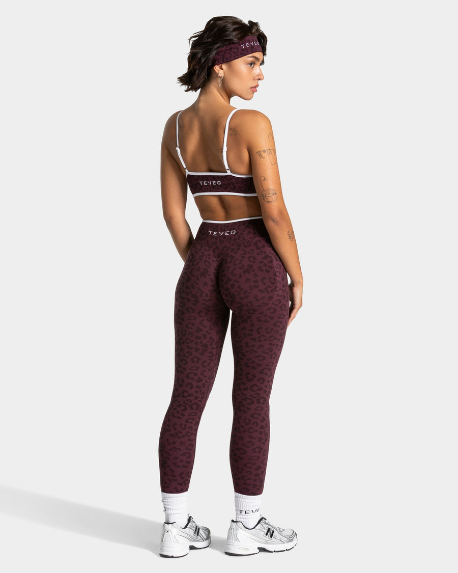 Legging Sculpt Scrunch Contrastline « léopard Merlot »