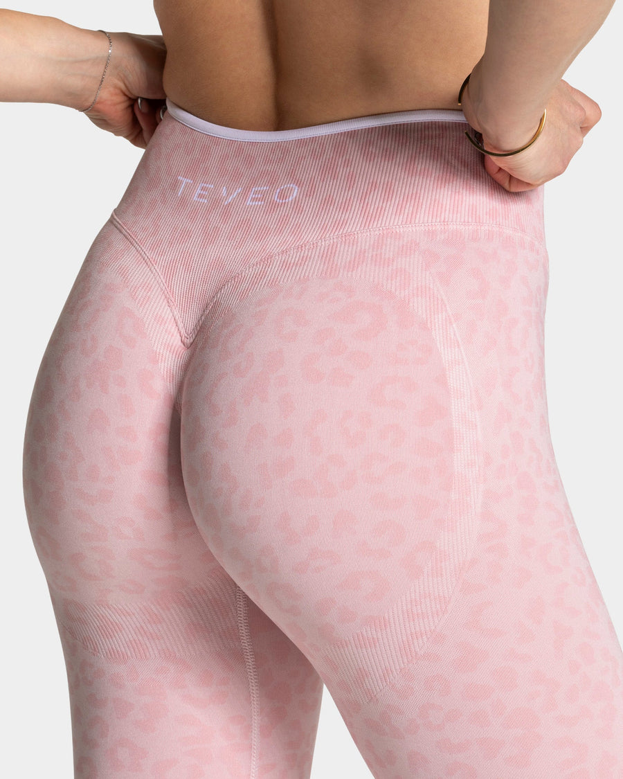Legging Sculpt Scrunch Contrastline « léopard rose »