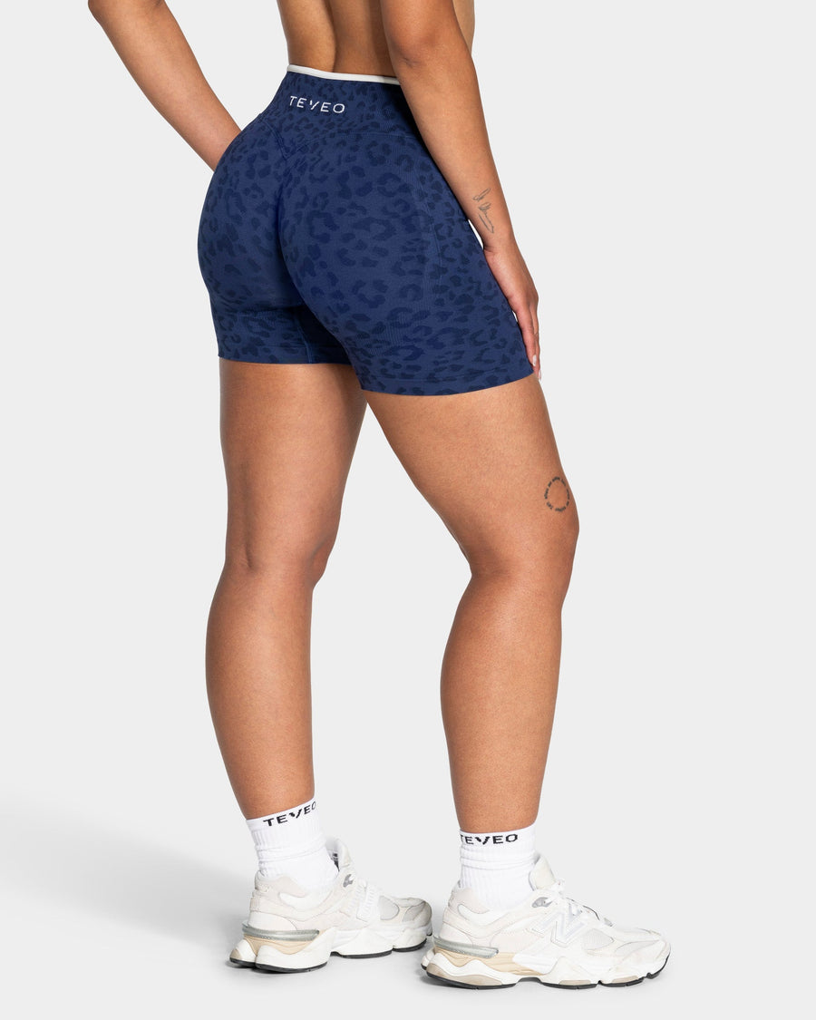 Short Sculpt Scrunch Contrastline « Léopard bleu foncé »