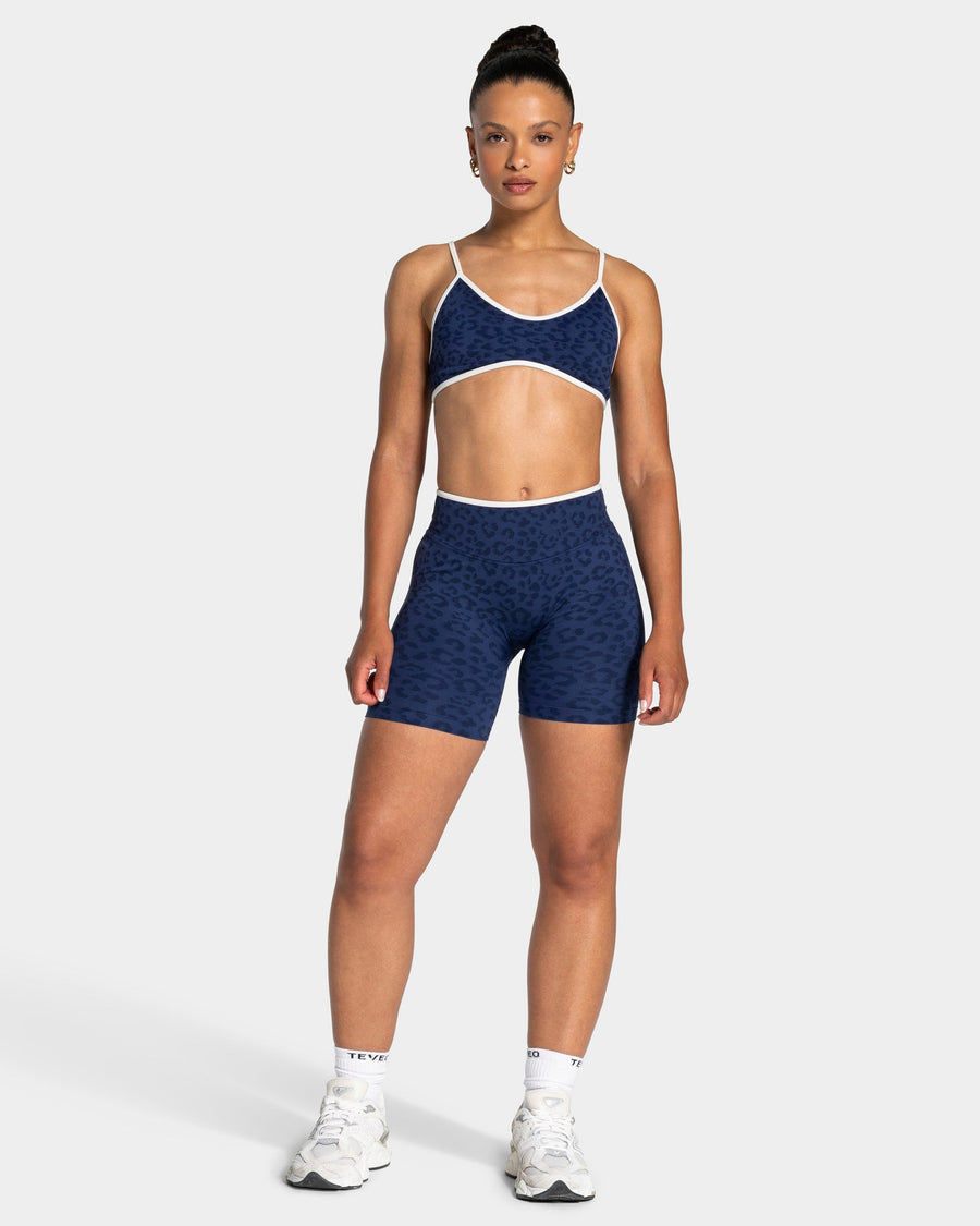Short Sculpt Scrunch Contrastline « Léopard bleu foncé »