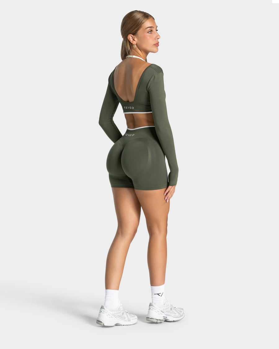 Short Sculpt Scrunch Contrastline « kaki »
