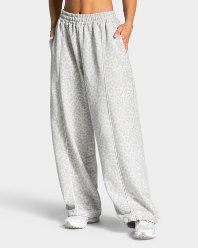 Pantalon de jogging Wide Leg Contrastline « léopard gris clair »