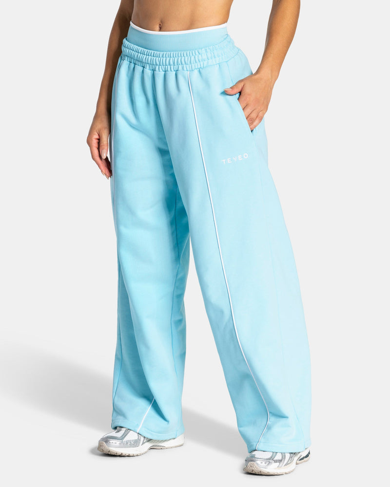 Pantalon de jogging Wide Leg Contrastline « Arctic Blue »