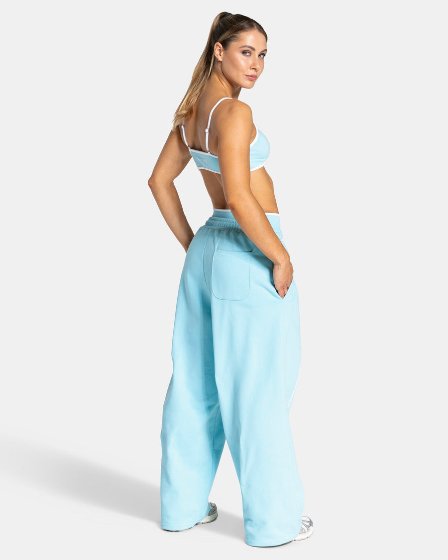 Pantalon de jogging Wide Leg Contrastline « Arctic Blue »