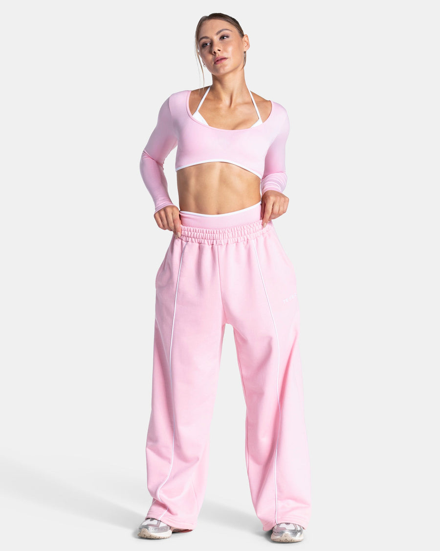 Pantalon de jogging Wide Leg Contrastline « True Pink »