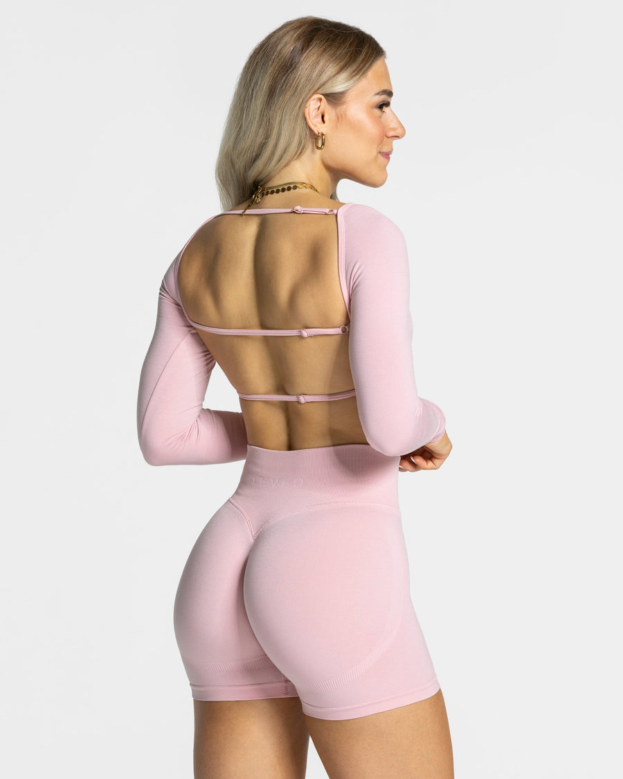 Haut à manches longues Femme Backless « rose »