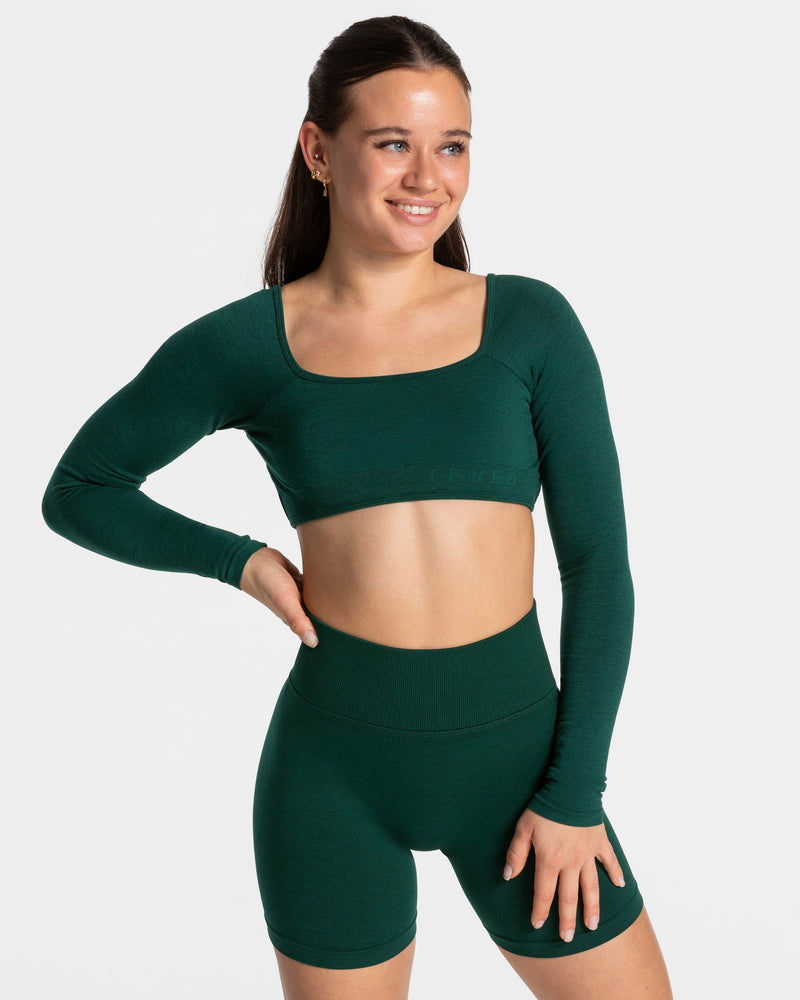 Haut à manches longues Femme Backless « vert foncé »