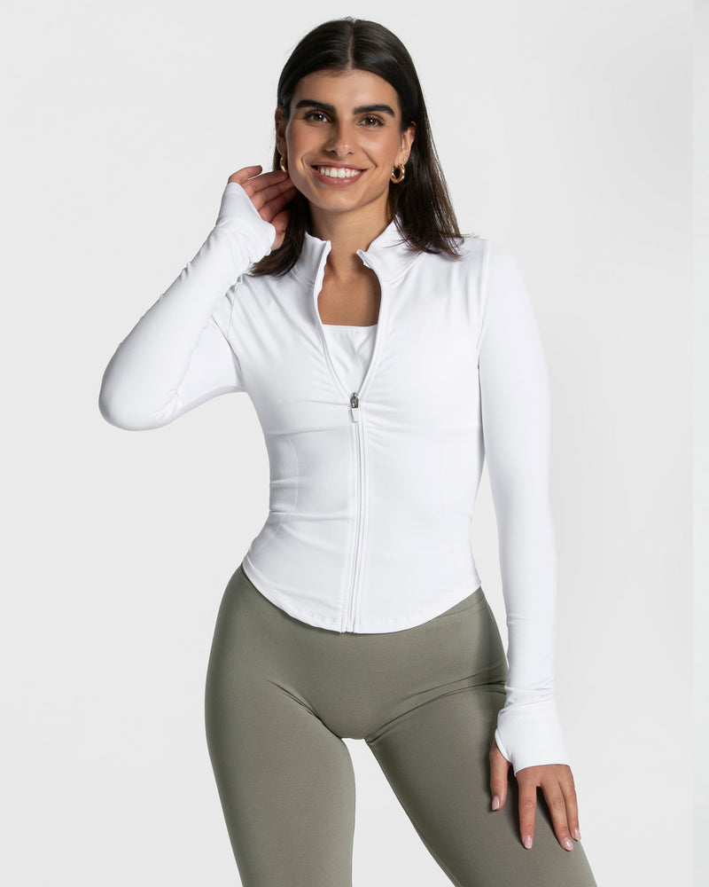 Veste zippée Femme Shaping « blanc »