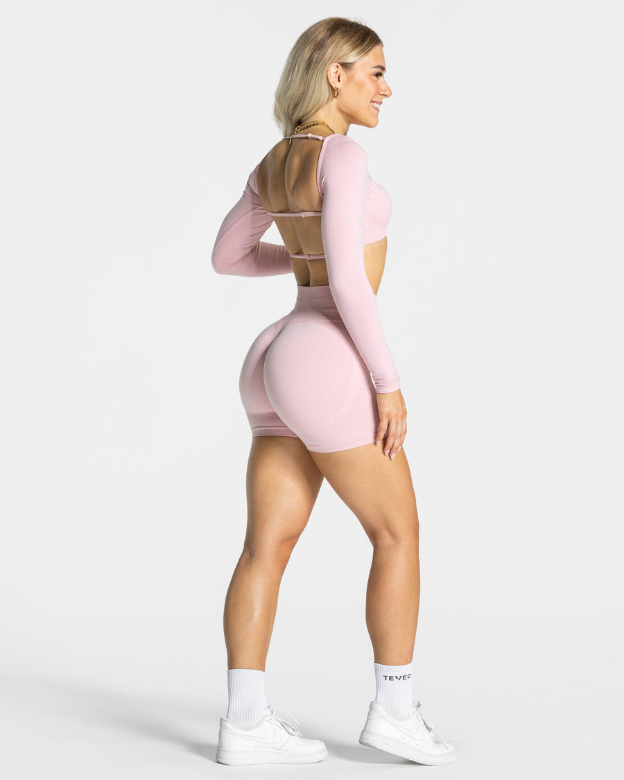 Haut à manches longues Femme Backless « rose »