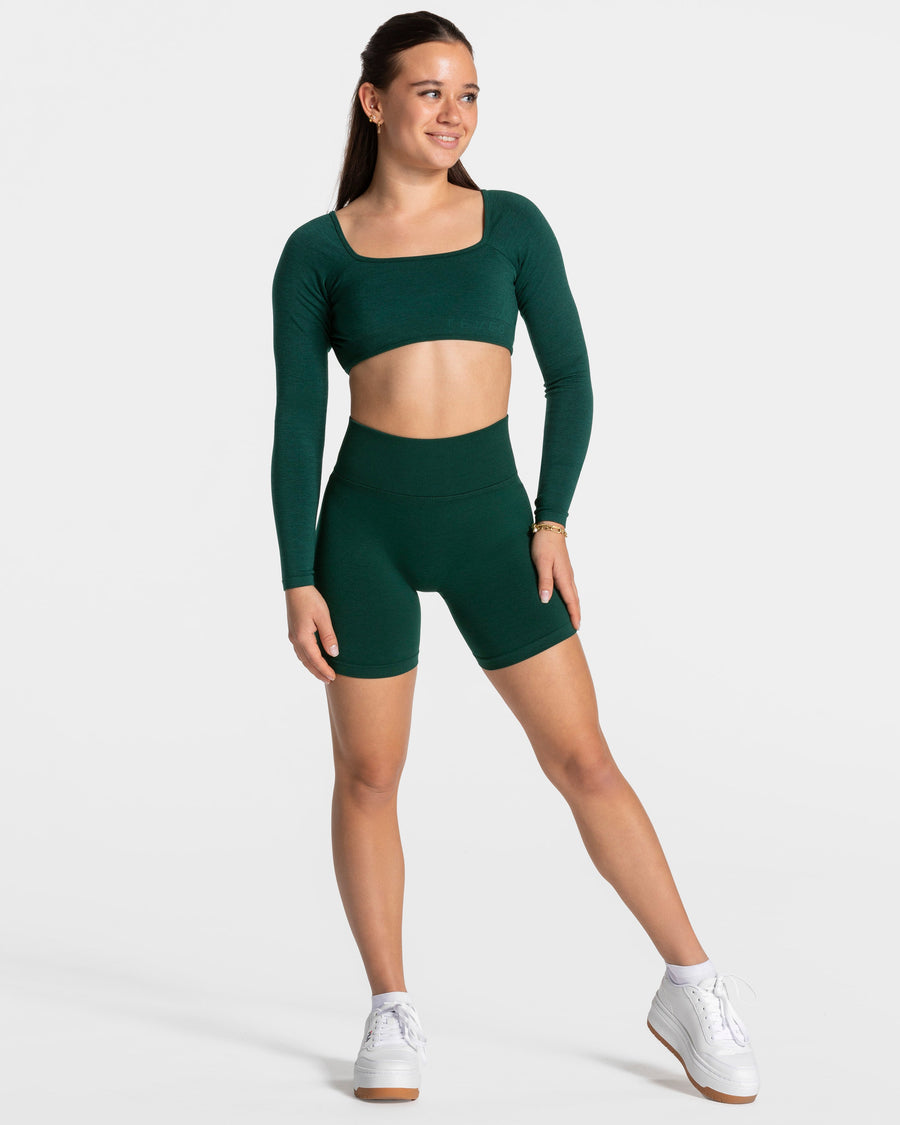 Haut à manches longues Femme Backless « vert foncé »