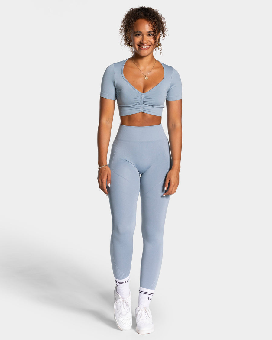 Crop Top Focus « bleu acier »