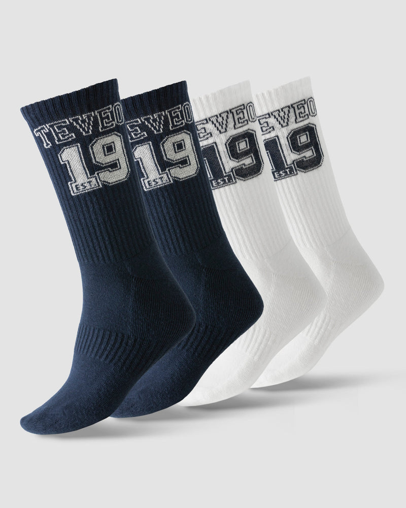 Chaussettes Football (2 paires) « Midnight/blanc cassé »