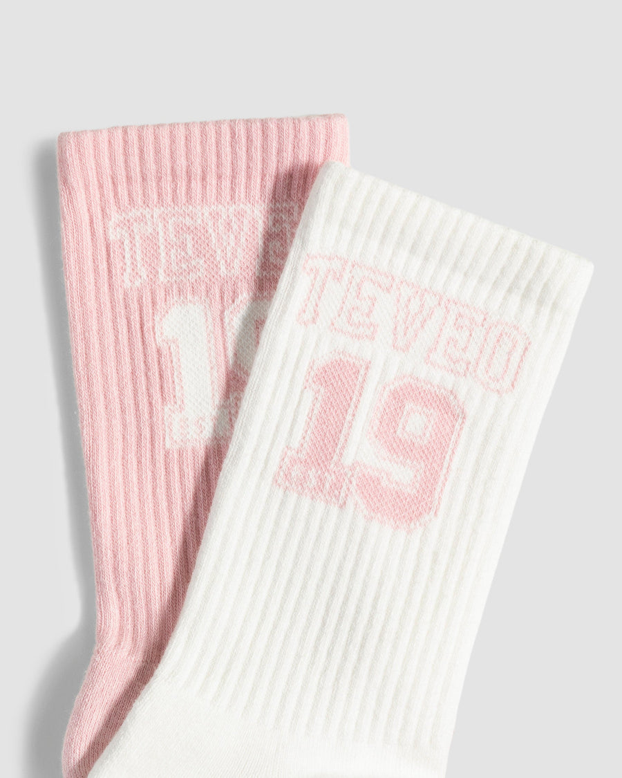 Chaussettes Football (2 paires) « rose/blanc cassé »