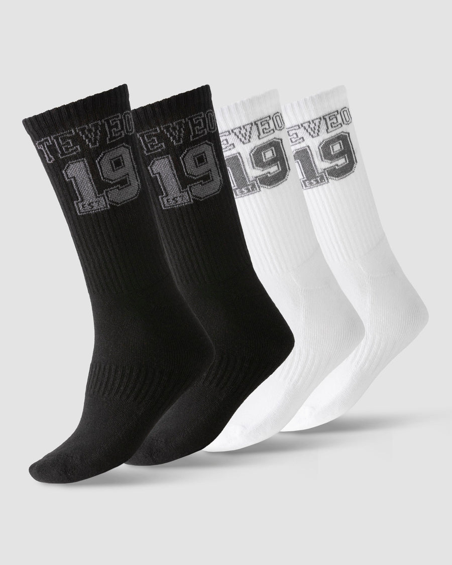 Chaussettes Football (2 paires) « Noir/blanc »