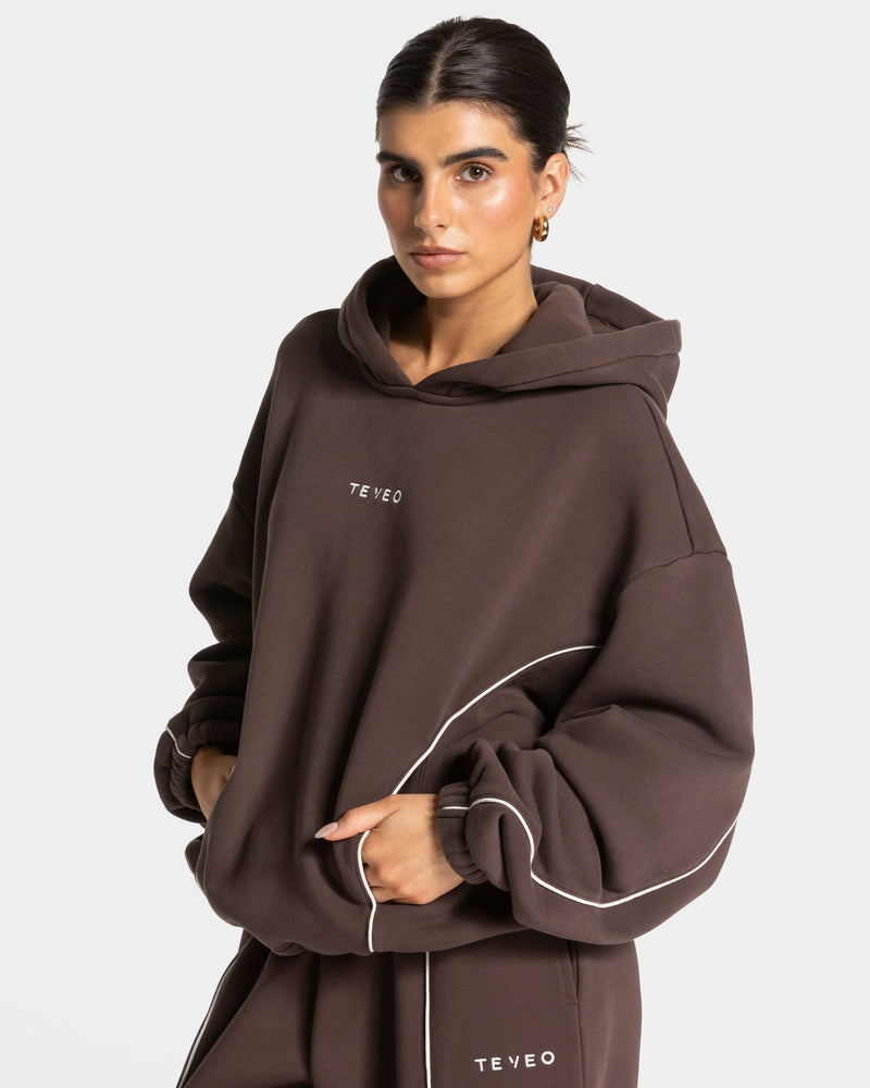 Sweat-shirt Contrastline Hooded « Espresso »