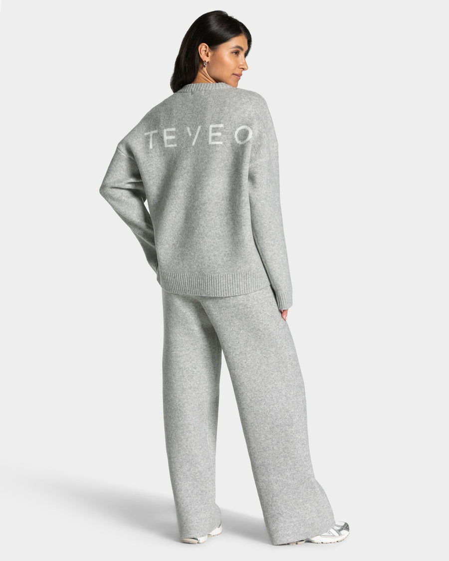 Pantalon jambe droite Knit « Gris chiné »