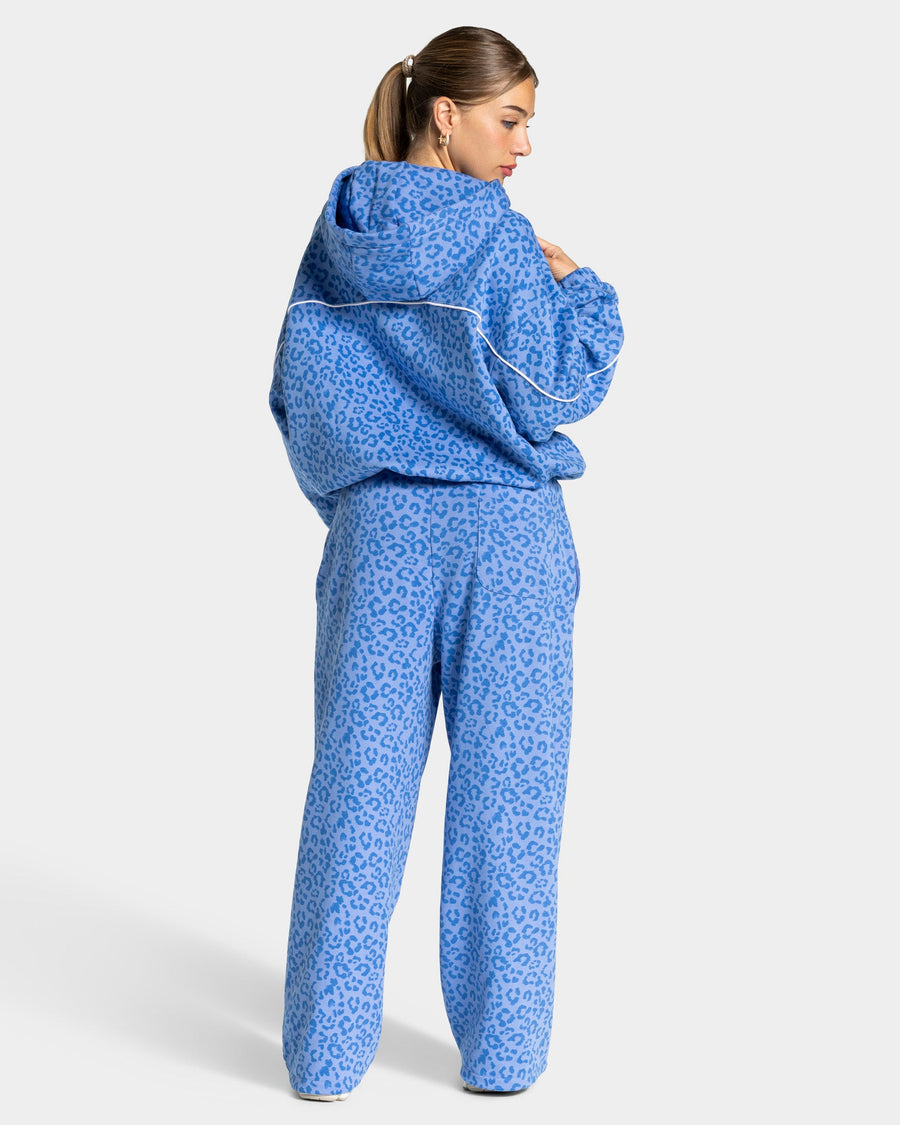 Sweat à capuche Contrastline « Léopard Azure »