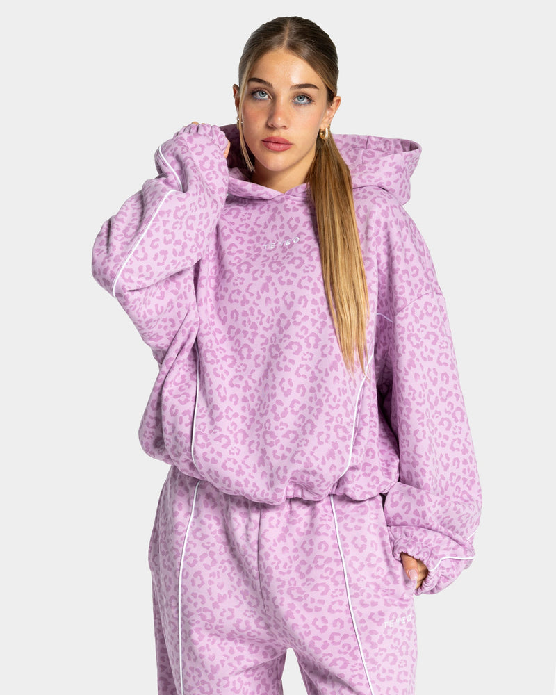 Sweat à capuche Contrastline « Léopard orchidée »