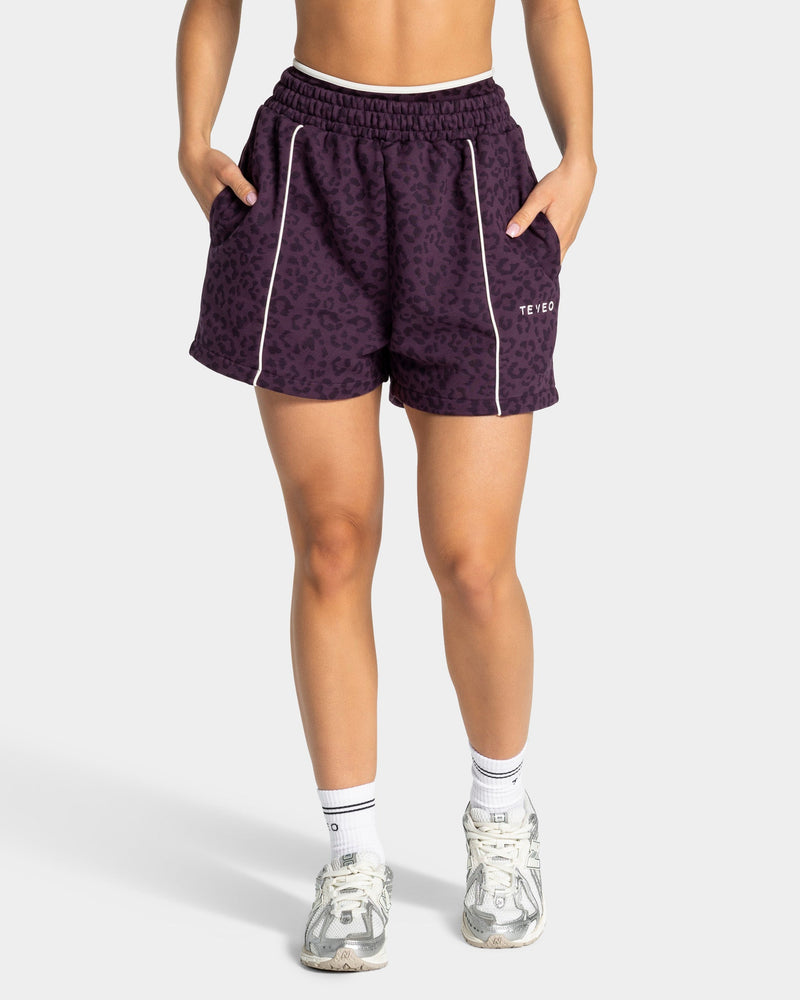 Short oversize Contrastline « Léopard blackberry »